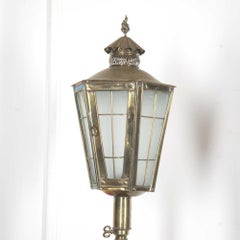 Pair of English Brass Standing Lanterns