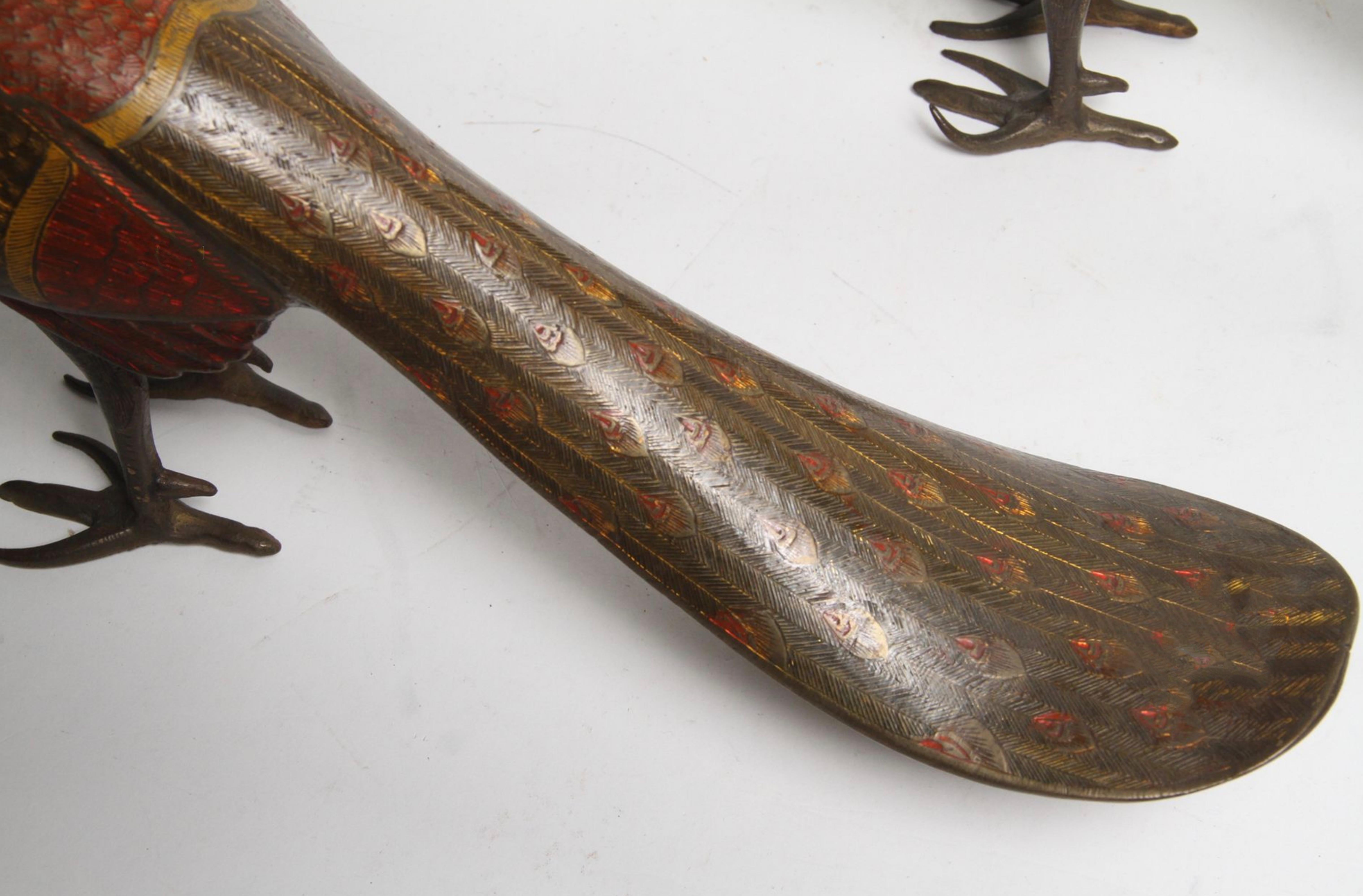 Coppia di pavoni inglesi in bronzo, inizio XX secolo
Lega di bronzo, lavorazione all'inglese
41 cm
Buono stato