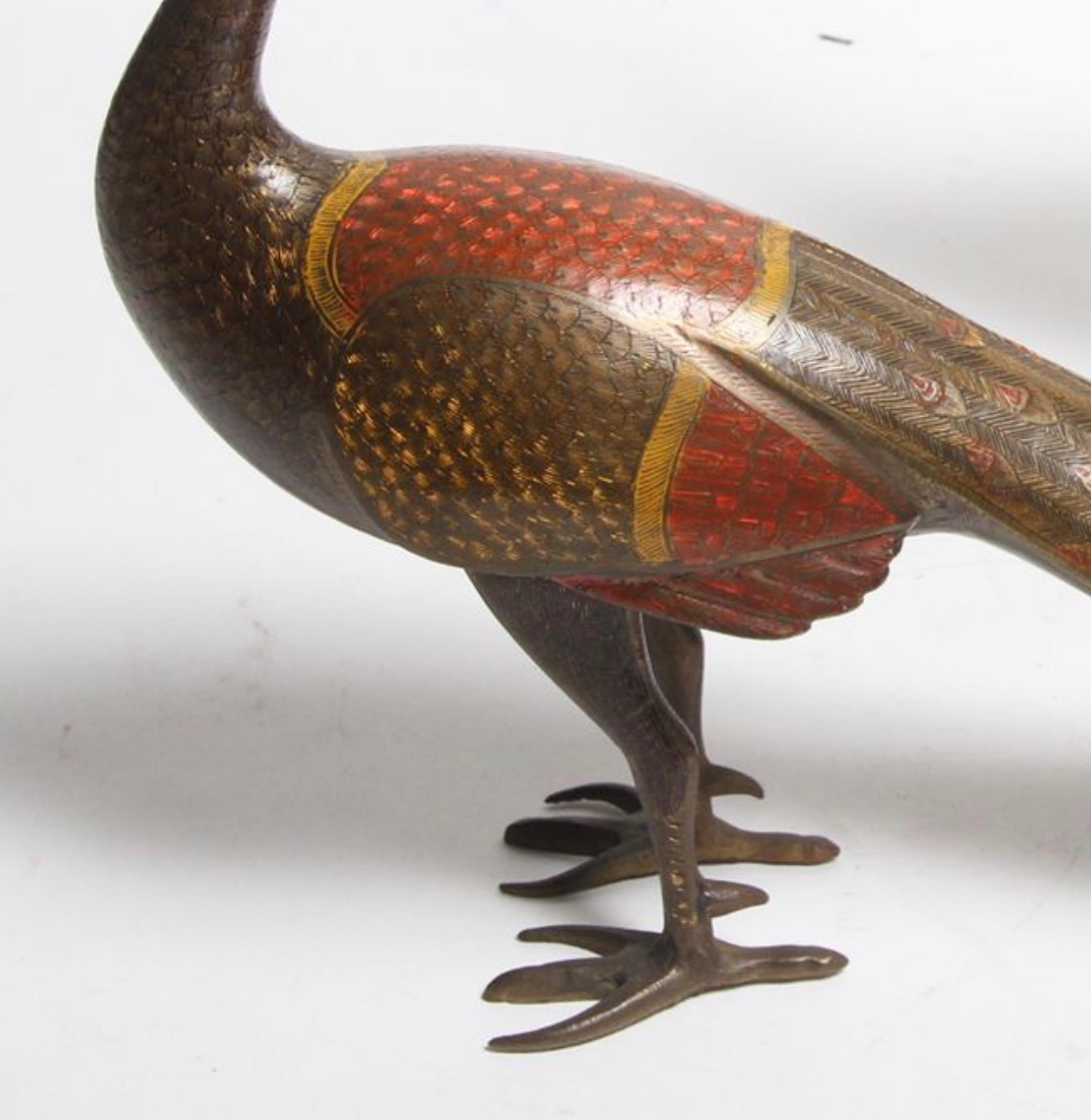 Moderno Coppia di pavoni inglesi in bronzo, inizio XX secolo in vendita