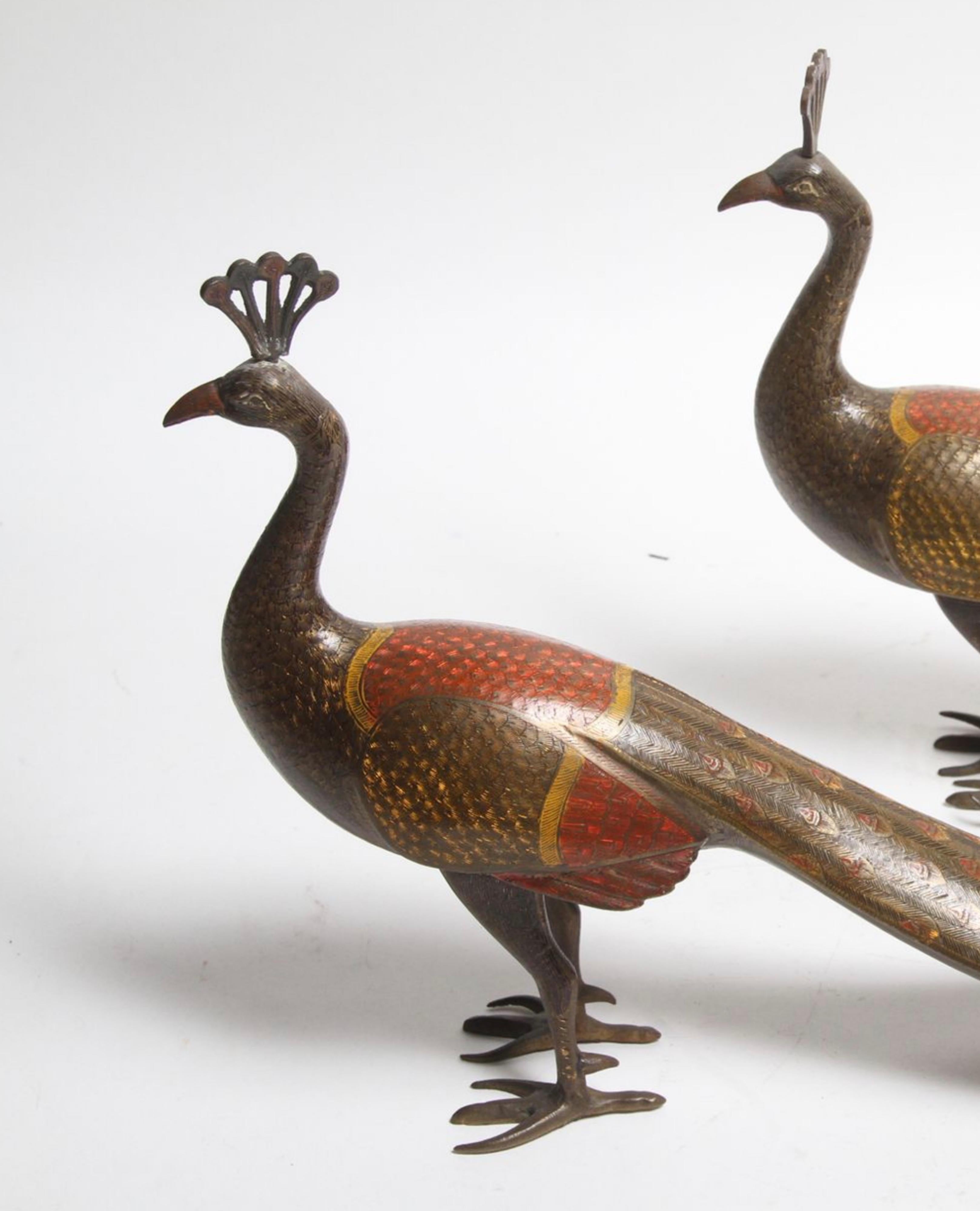 Inglese Coppia di pavoni inglesi in bronzo, inizio XX secolo in vendita