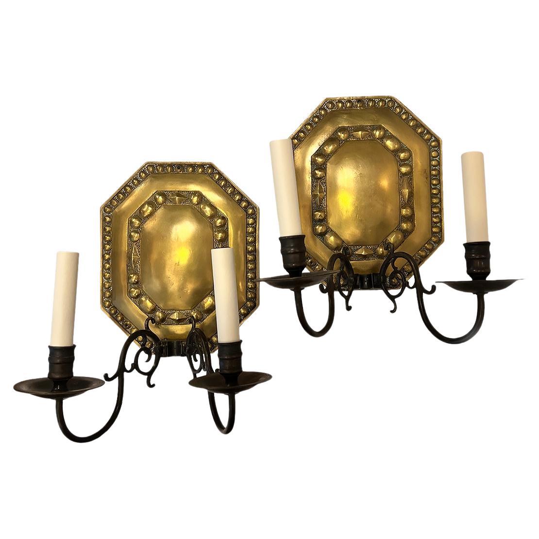 Coppia di lampade inglesi in bronzo