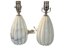 Pair of English Calcatta Marble Table Lamps