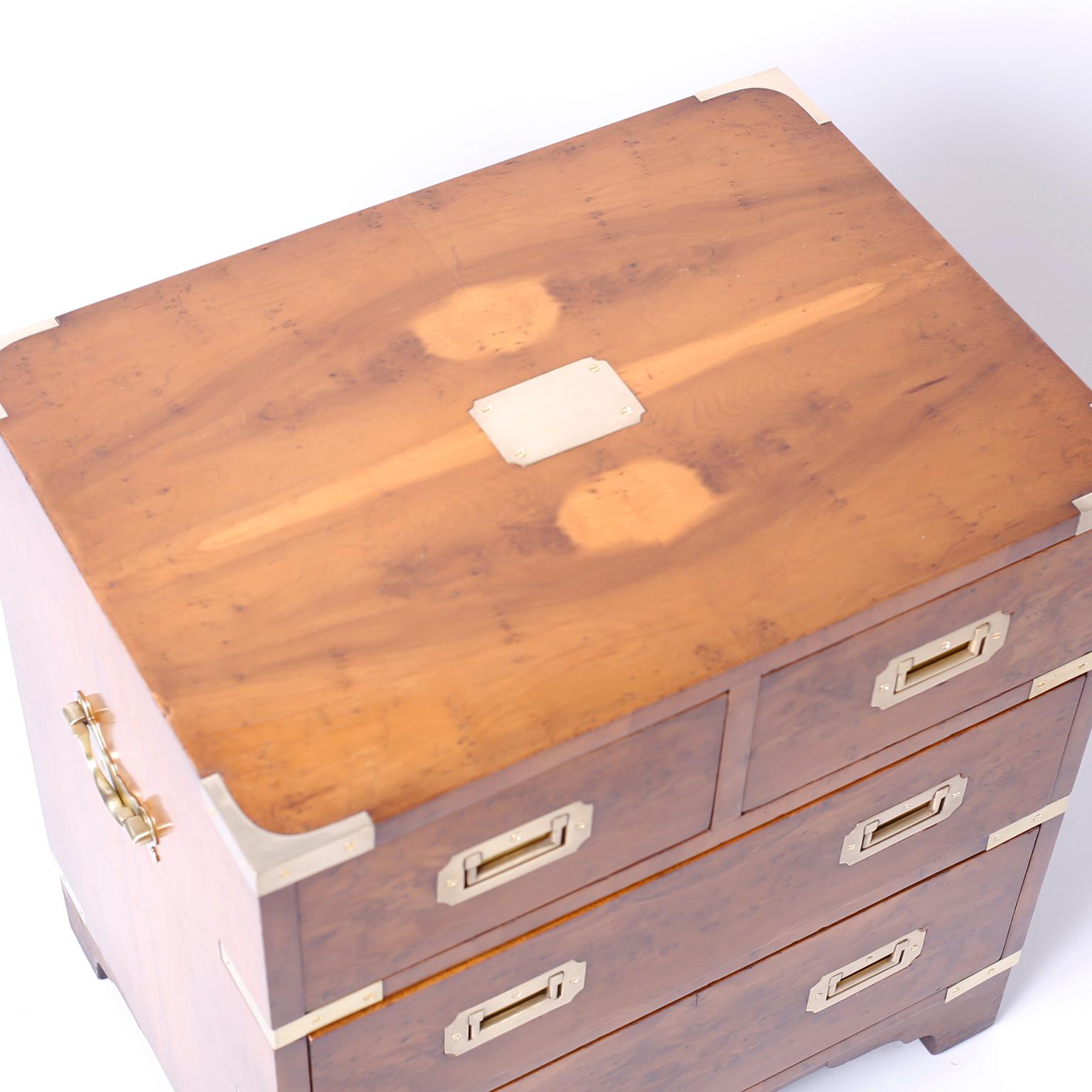 20th Century Pair of English Campaign Nightstands