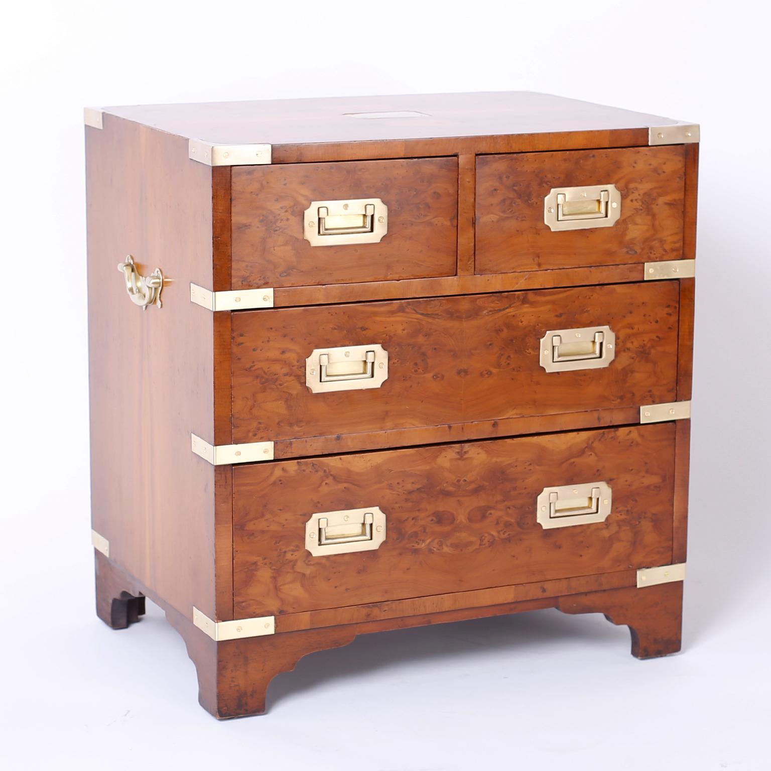 Pair of English Campaign Nightstands 4