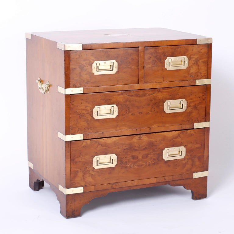 Pair of English Campaign Nightstands at 1stDibs