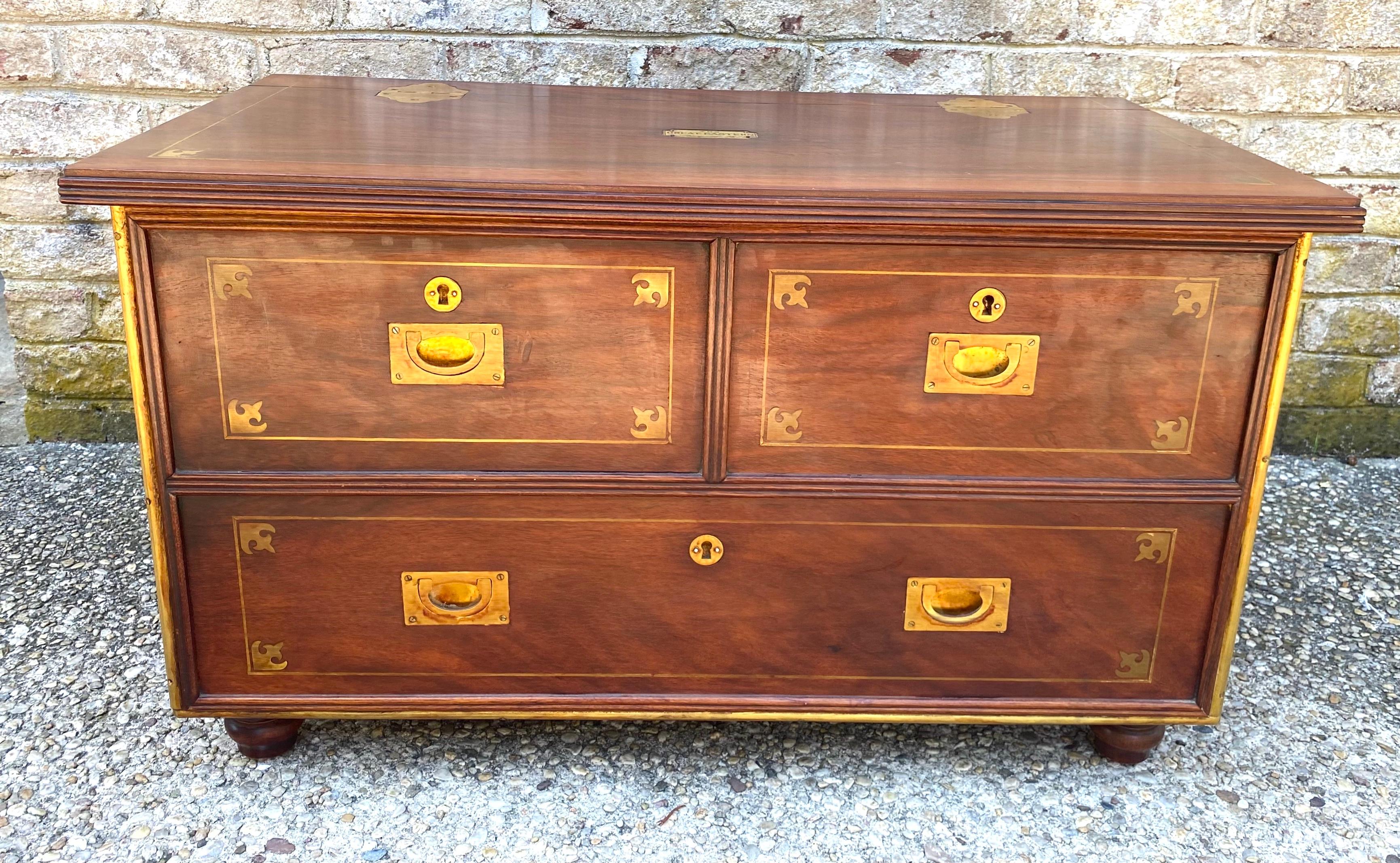 Lovely antique trunks or blanket chests with brass hardware and handles all intact..... a wonderful nautical moment..... sold separately or together but price individually ($2800/each list)....