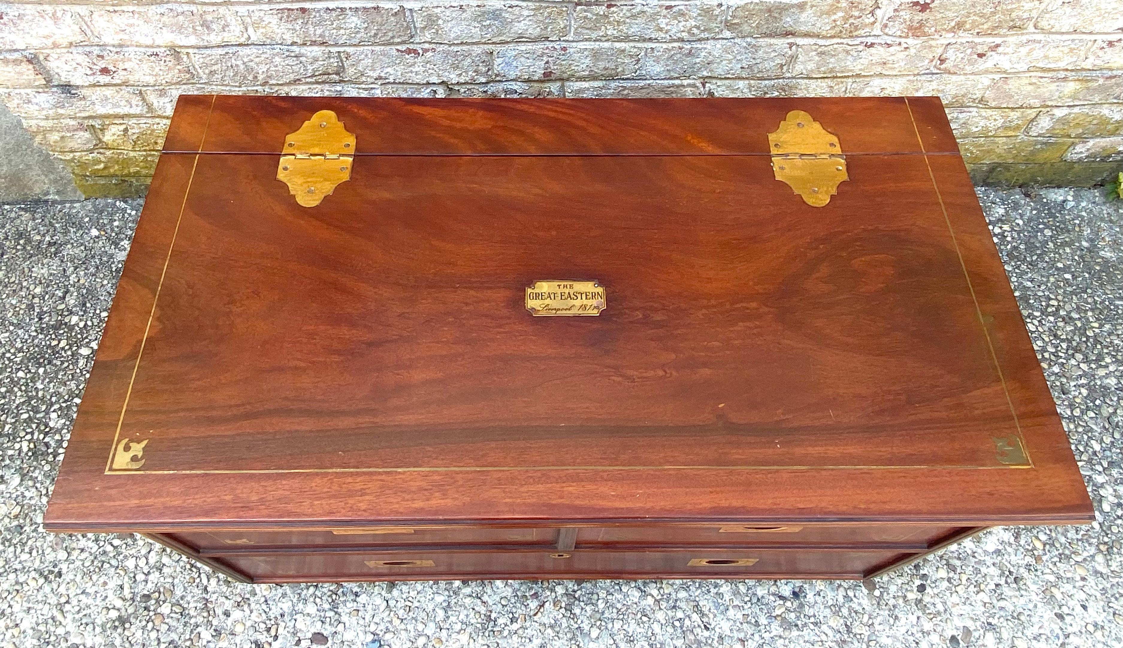 Pair of English Campaign Style Trunks In Good Condition For Sale In East Hampton, NY