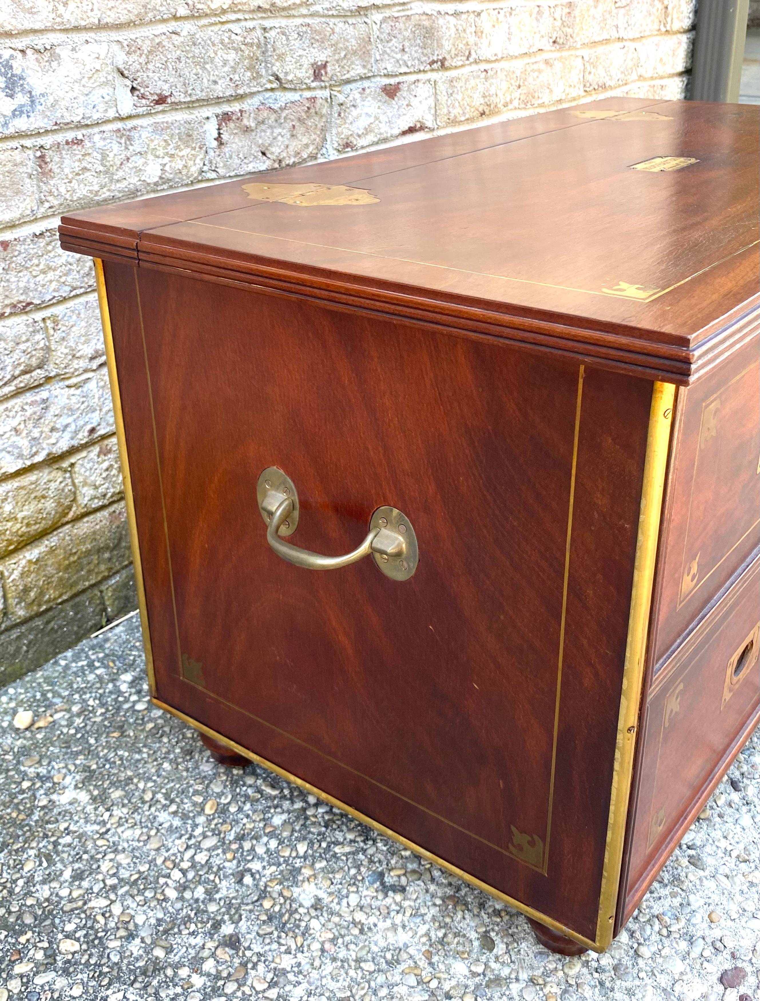 Pair of English Campaign Style Trunks For Sale 3
