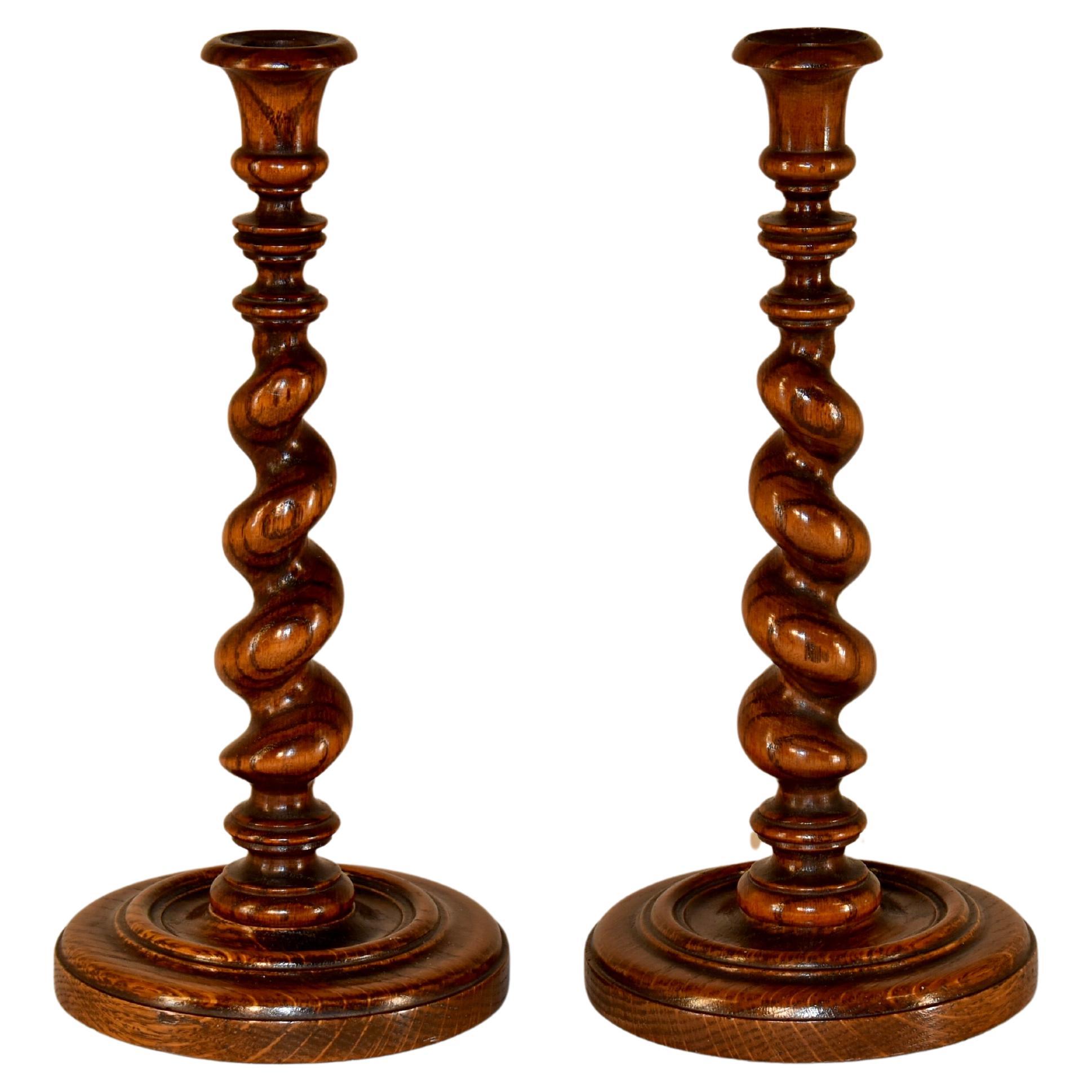 Pair of English Candlesticks with Graduated Twist