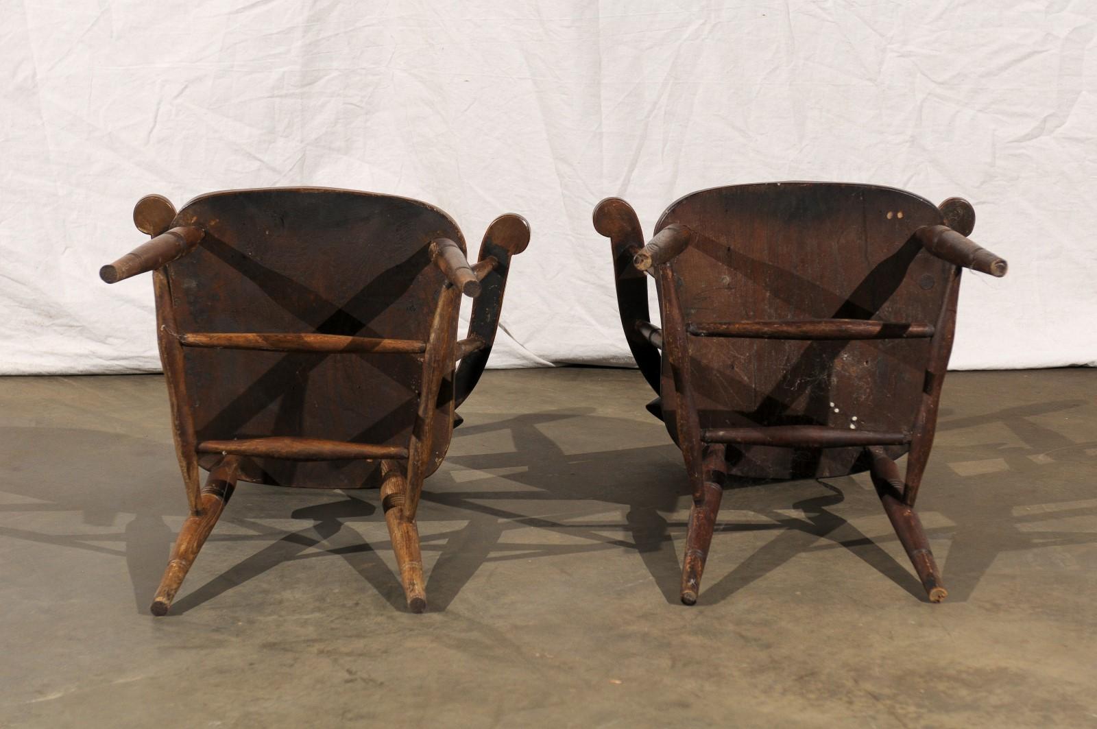 Pair of English Captains Armchairs, circa 1860, Marked 7