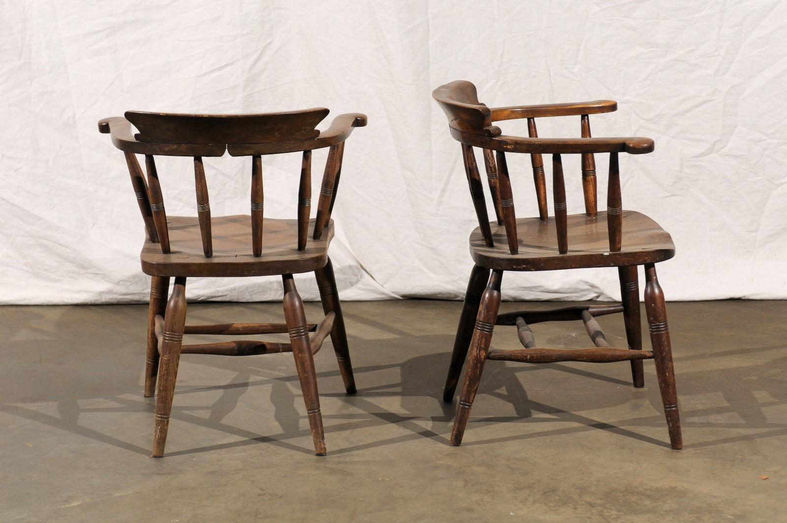 Pair of English Captains Armchairs, circa 1860, Marked 6