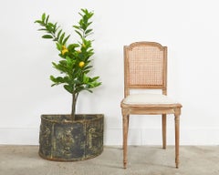 Pair of English Cast Iron Neoclassical Demilune Jardiniere Planters