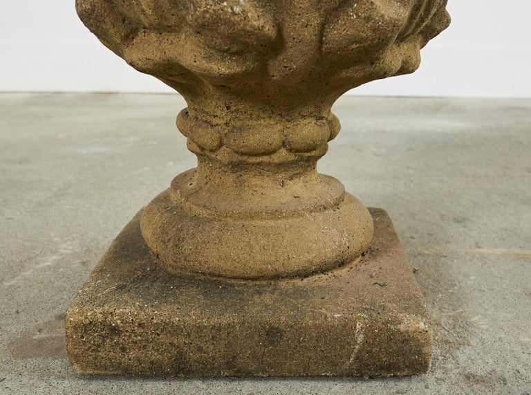 Pair of English Cast Stone Garden Pinecone Finials For Sale at 1stDibs