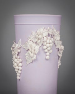 Pair of English Ceramic Pale Lilac Ground Spill Vases, circa 1830