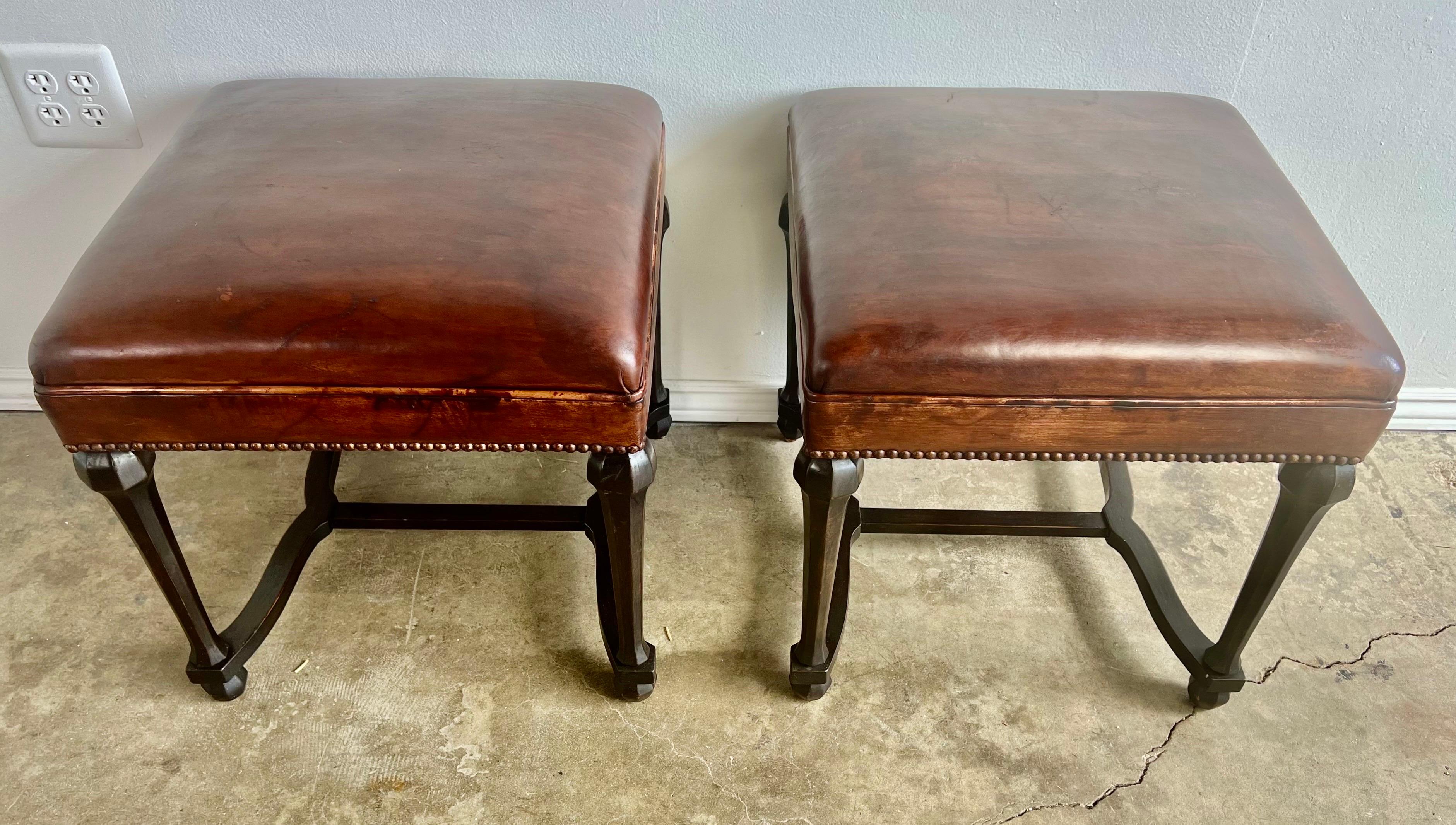 leather benches with backs