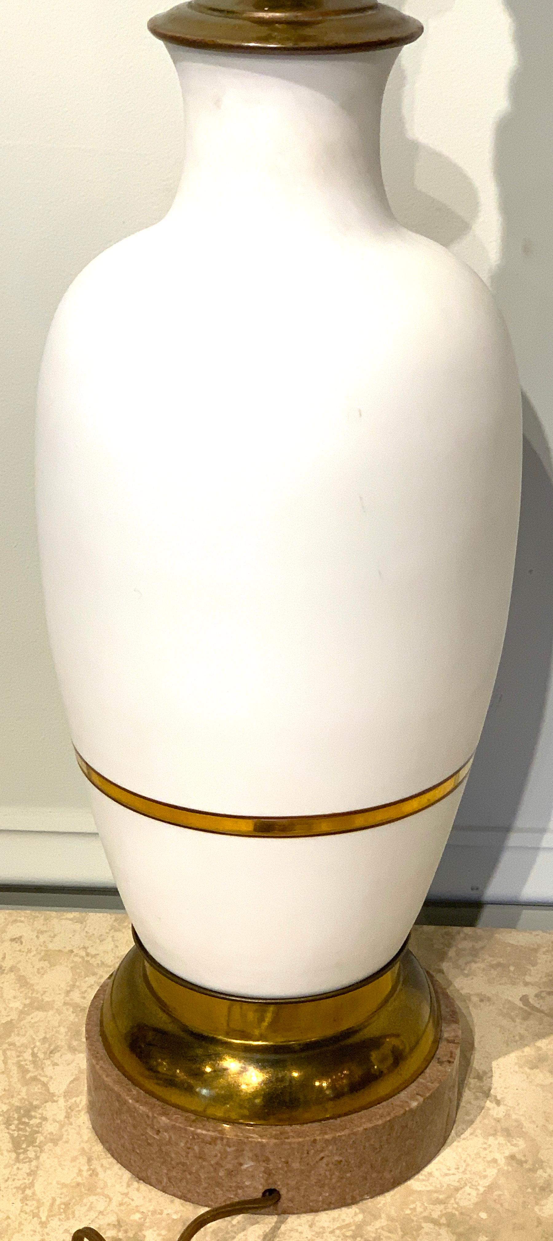 Pair of English Chinoiserie Bristol Opaline Glass Vases, Now as Lamps For Sale 1