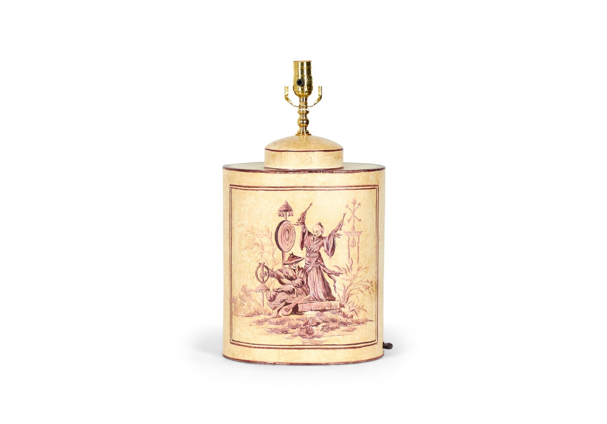 Chinoiseries Paire de tables à thé en étole peintes à la main, de style Chinoiserie anglaise, Design/One en vente