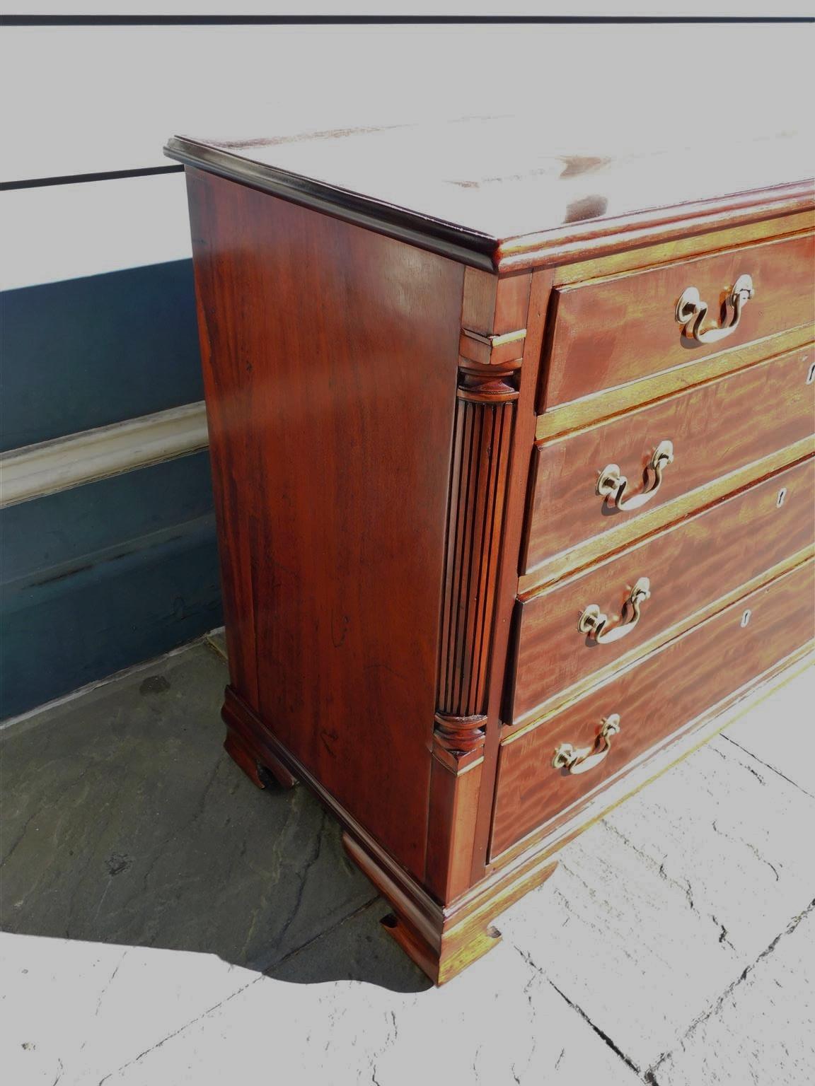 Late 18th Century Pair of English Chippendale Mahogany Graduated Chest of Drawers, Circa 1780