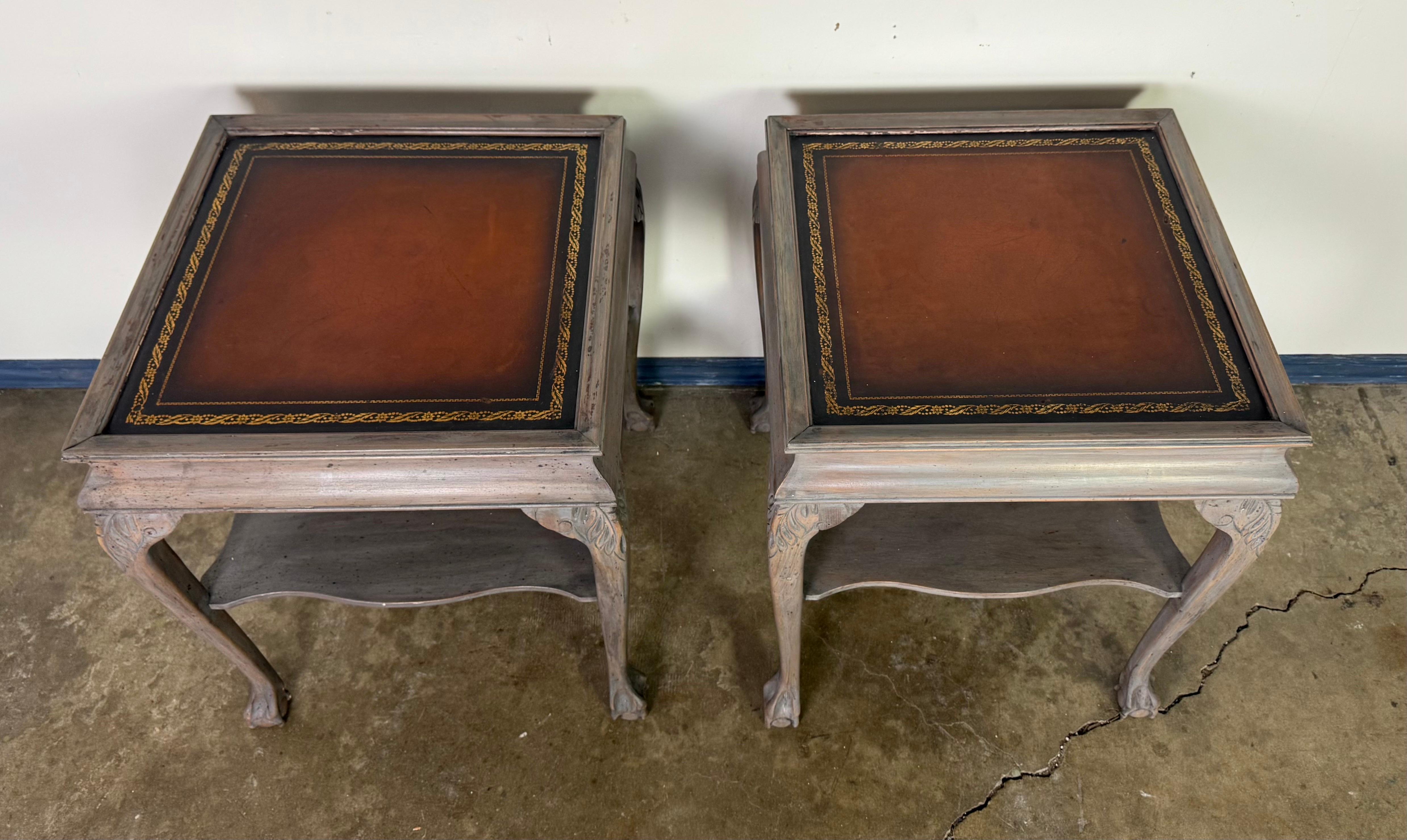 Pair of English Chippendale Style End Tables For Sale 2