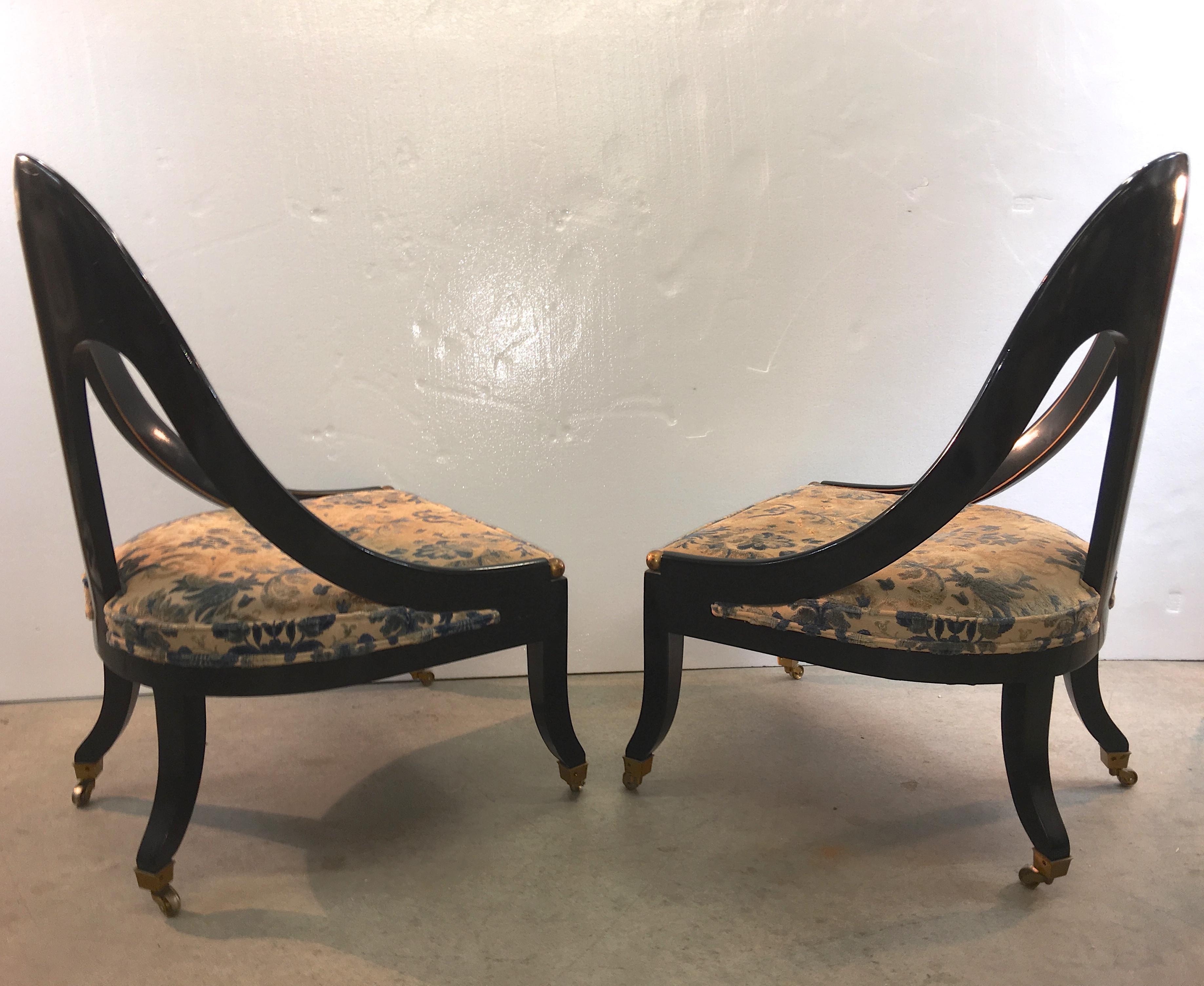 Pair of English Classical Spoon Back Chairs 2