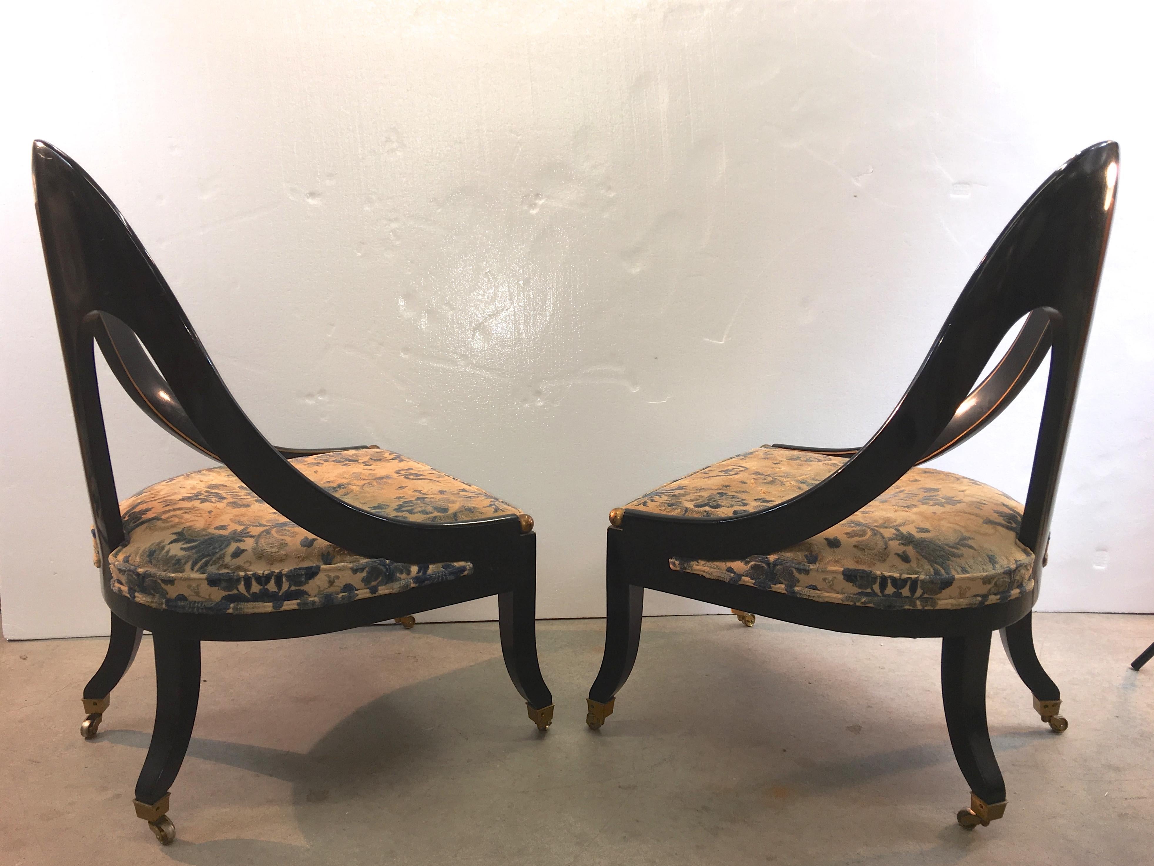 Pair of English Classical Spoon Back Chairs 3