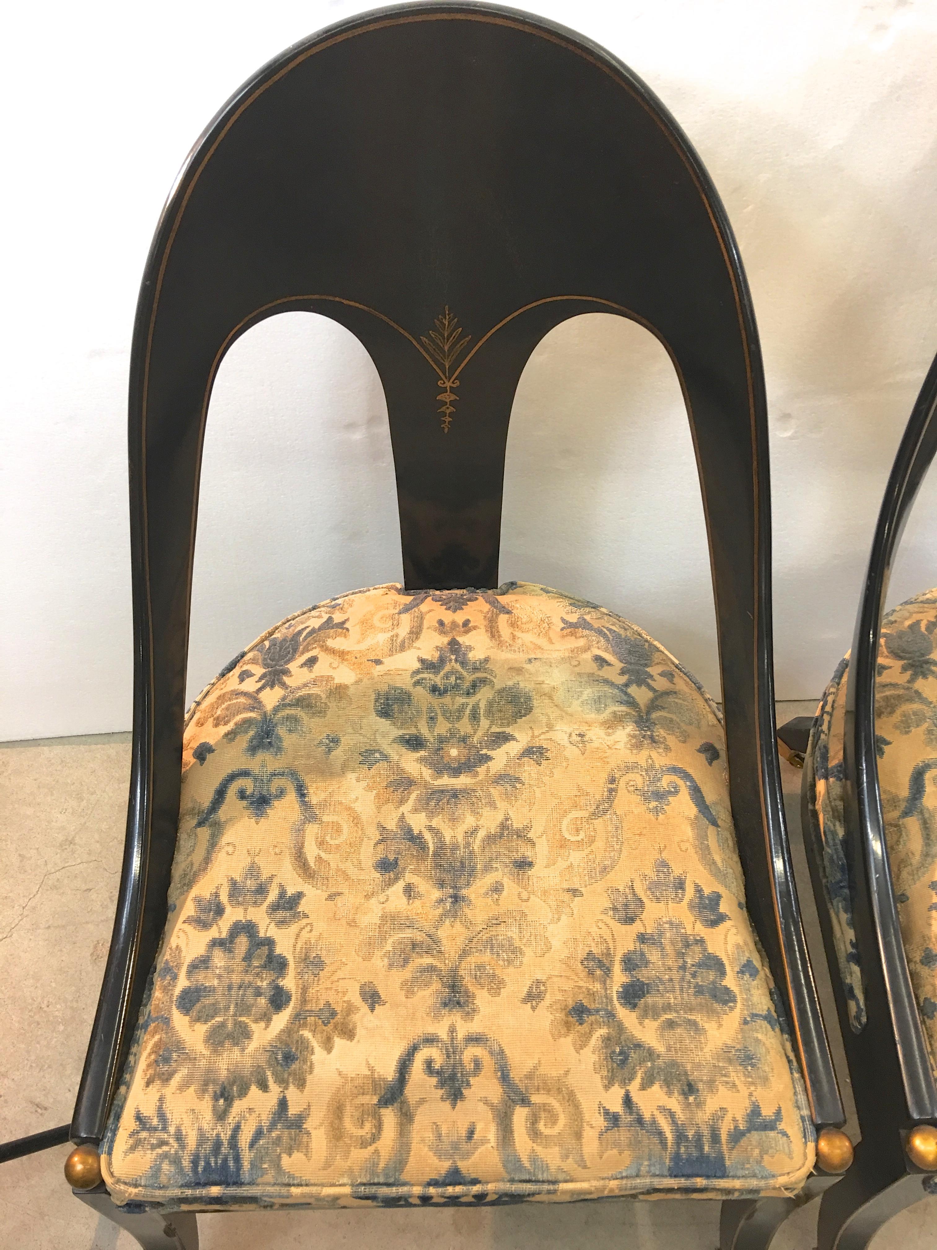 Pair of English Classical Spoon Back Chairs 5