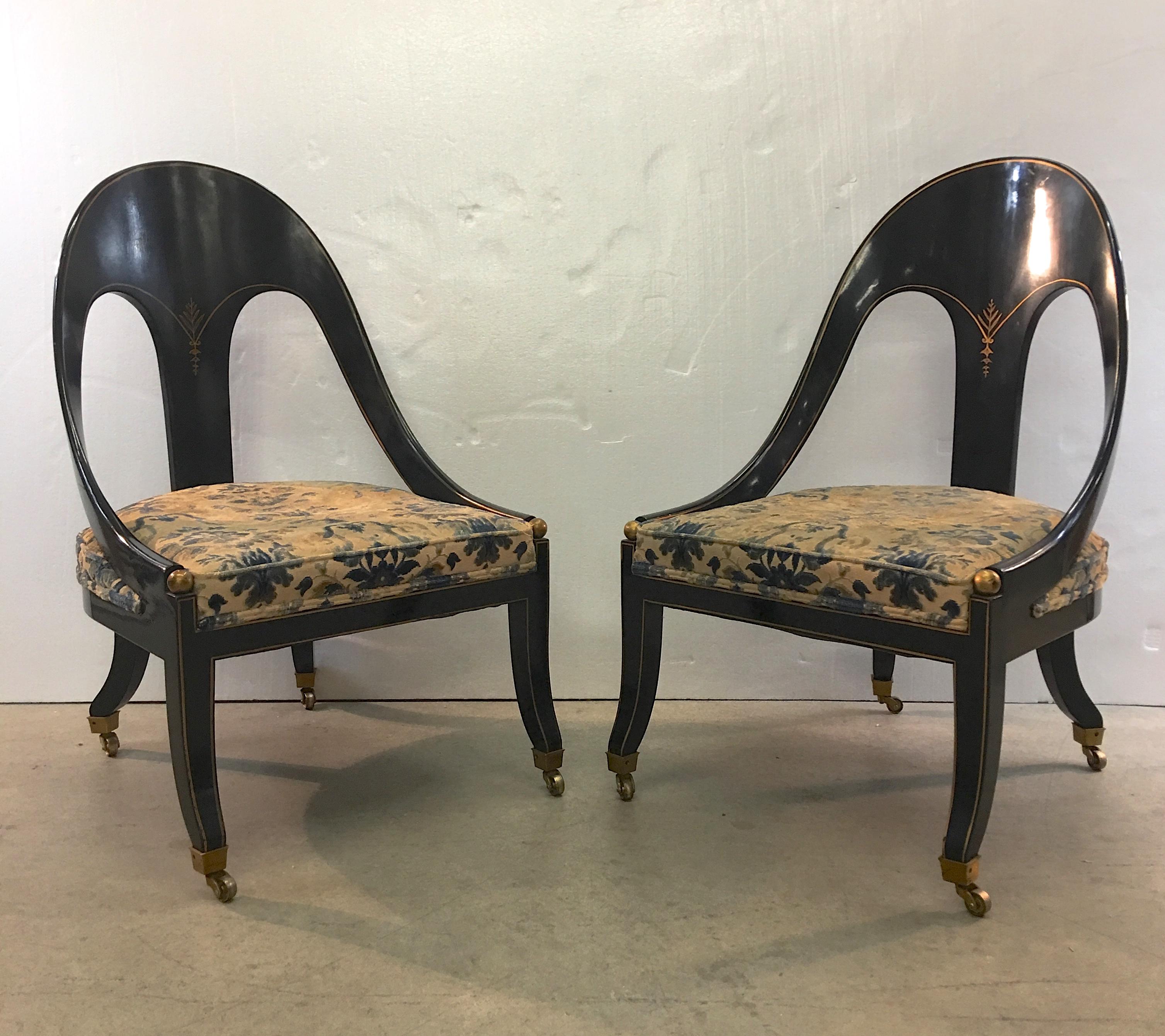 British Pair of English Classical Spoon Back Chairs