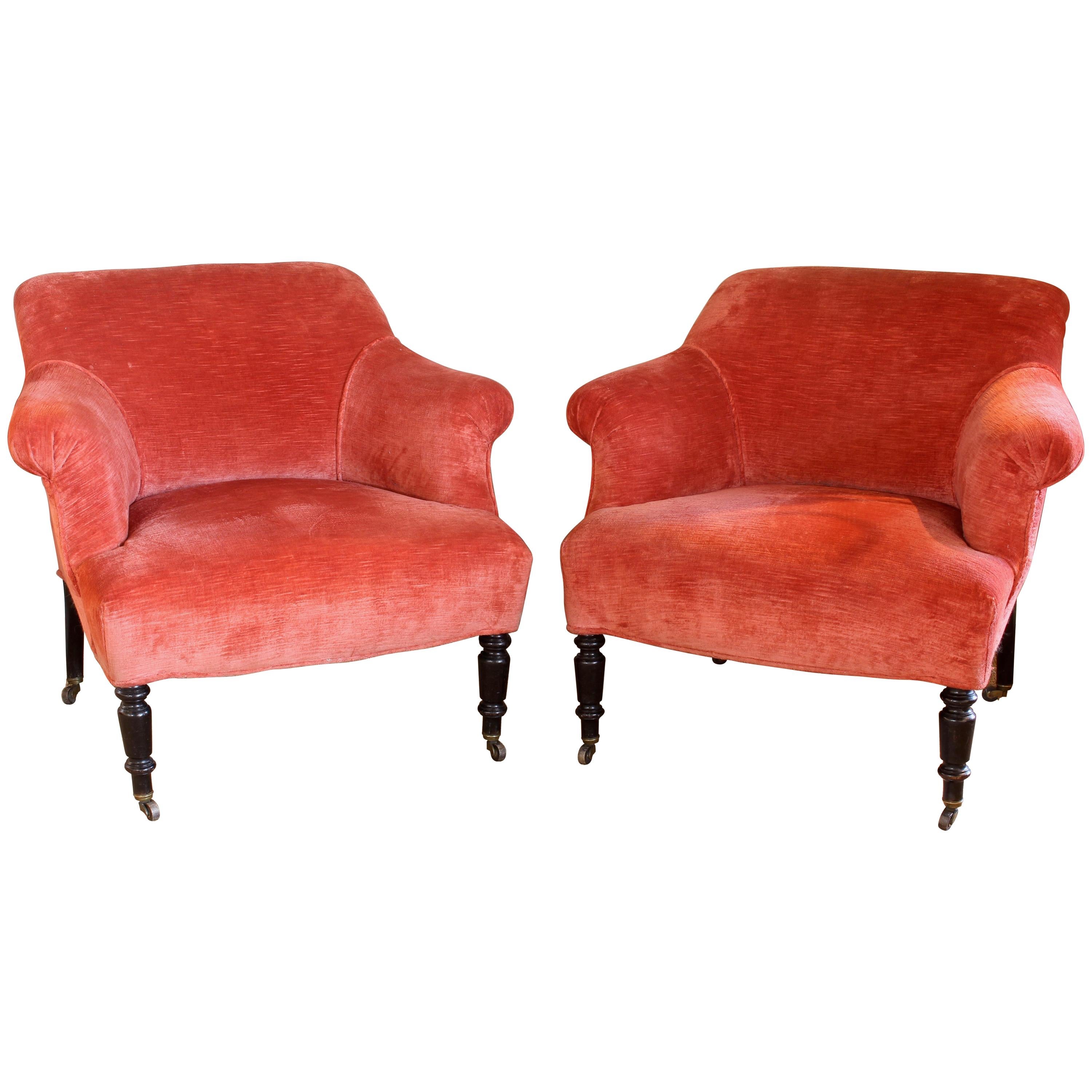 Pair of English Club Chairs