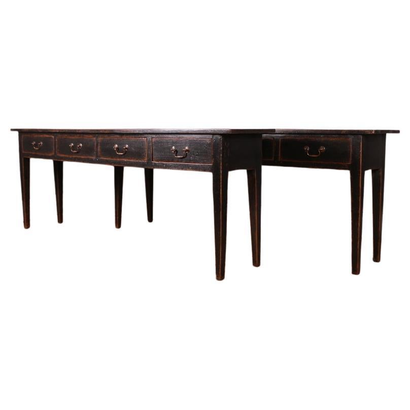 Pair of English Console Tables For Sale