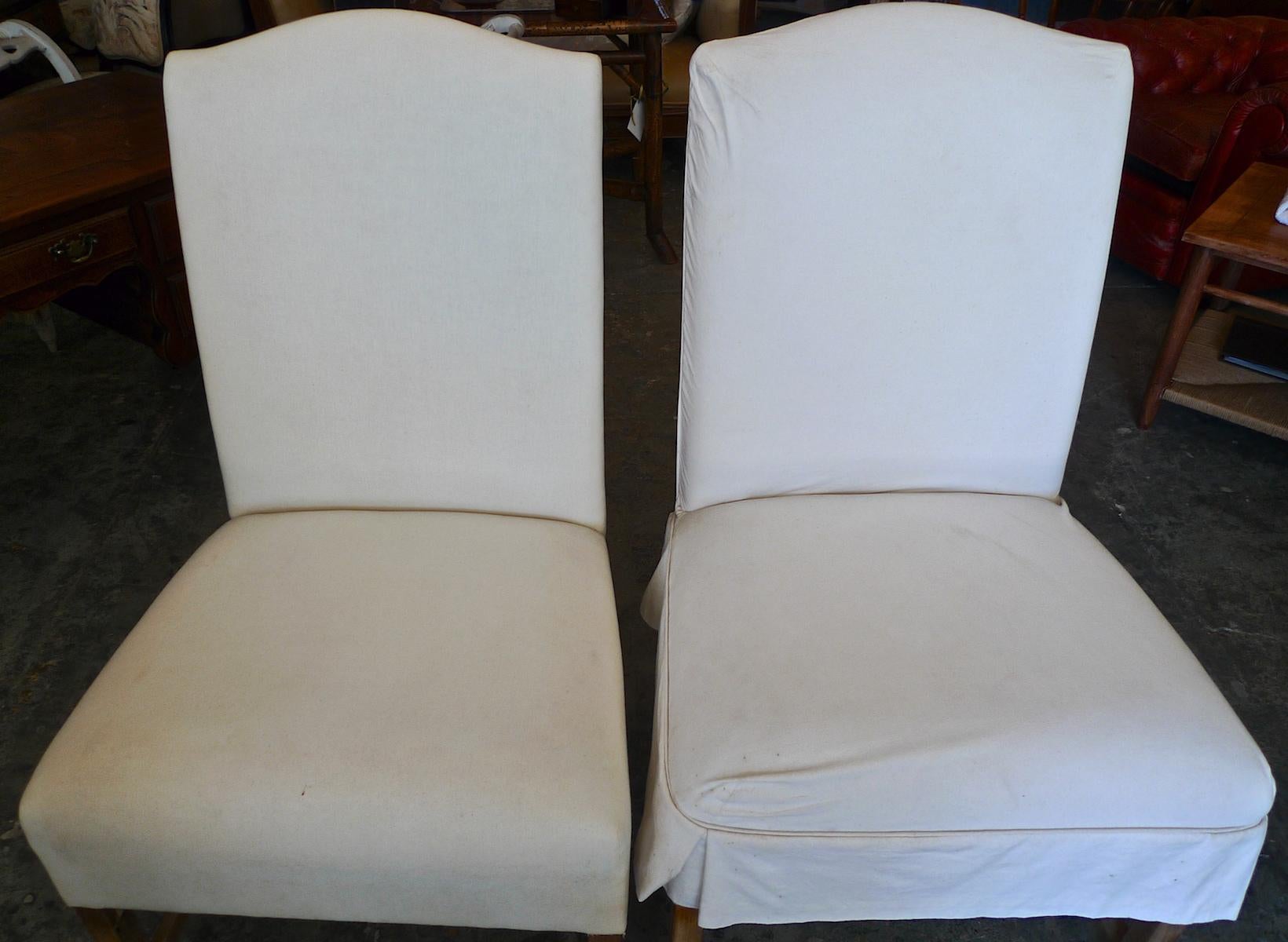 Pair of English Contemporary Georgian Side Chairs. In Distressed Condition In Santa Monica, CA