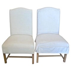 Vintage Pair of English Contemporary Georgian Side Chairs.