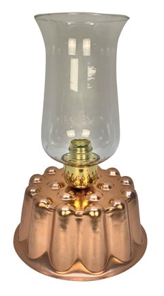 Pair Of English Copper Jelly Mould Lamps