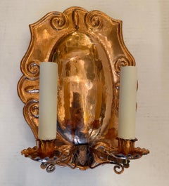 Pair of English Copper Sconces