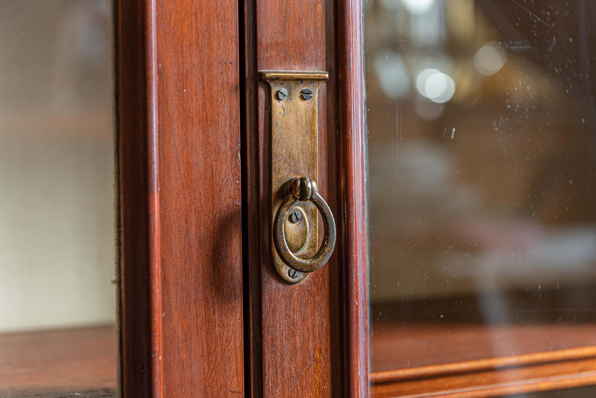 Pair of English Country House Solid Mahogany Glazed Bookcases 2