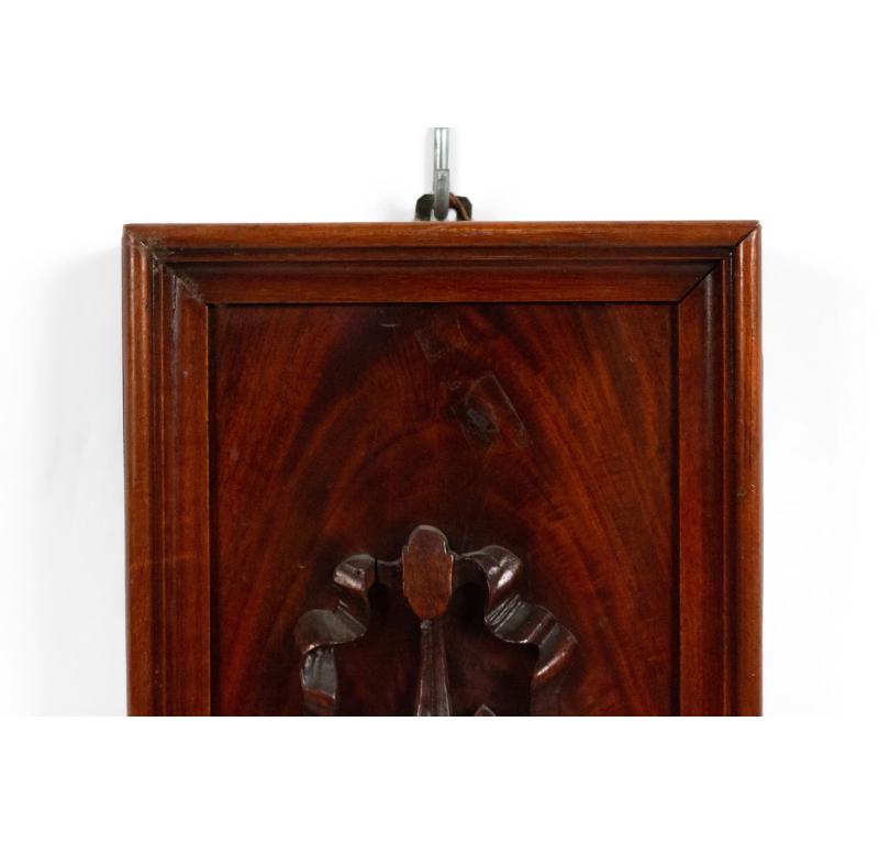 British Pair of English Country Mahogany Carved Floral Wall Plaques For Sale