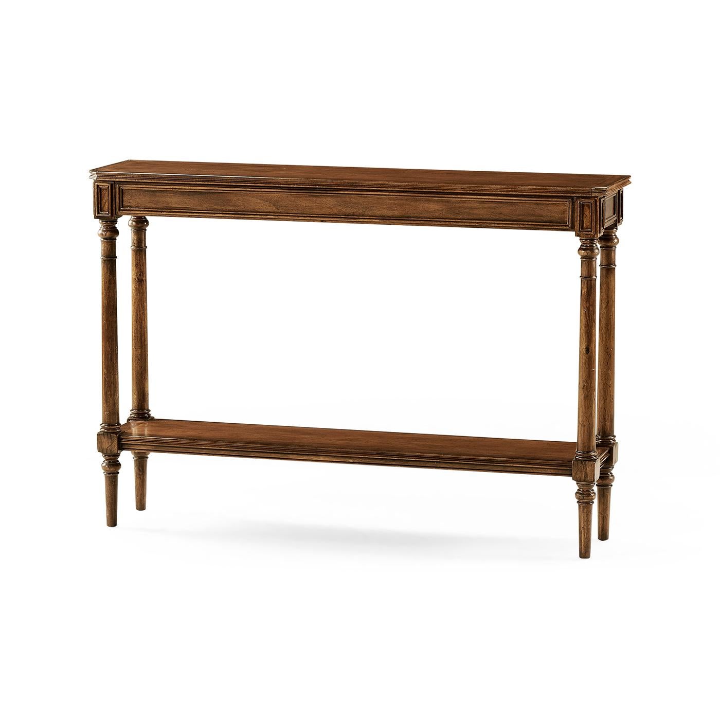 Paar schmale englische Konsolen im Landhausstil (Holz) im Angebot