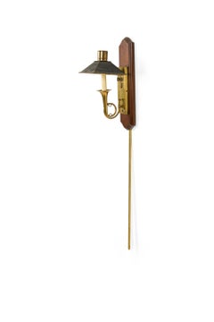 Pair of English Country Style Tole and Brass Mounted Sconces