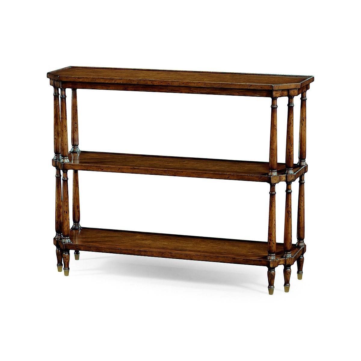 Vietnamese Pair of English Country Walnut Console Tables For Sale