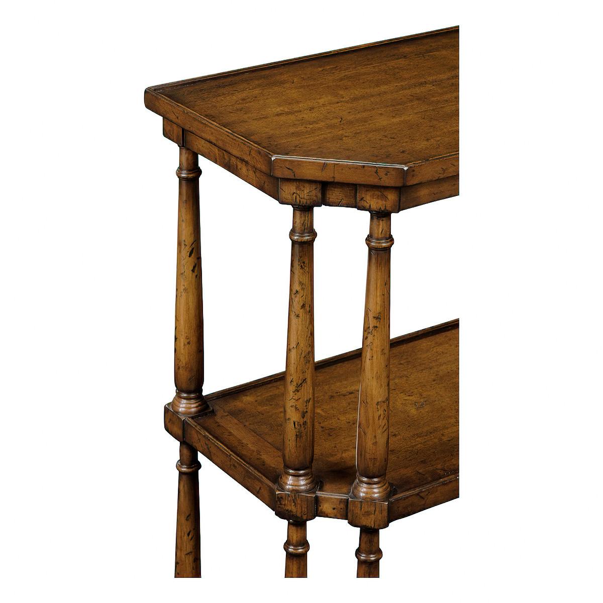 Pair of English Country Walnut Console Tables In New Condition For Sale In Westwood, NJ
