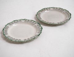 Pair of English Creamware Plates, 18th Century, from Important Danish Collection