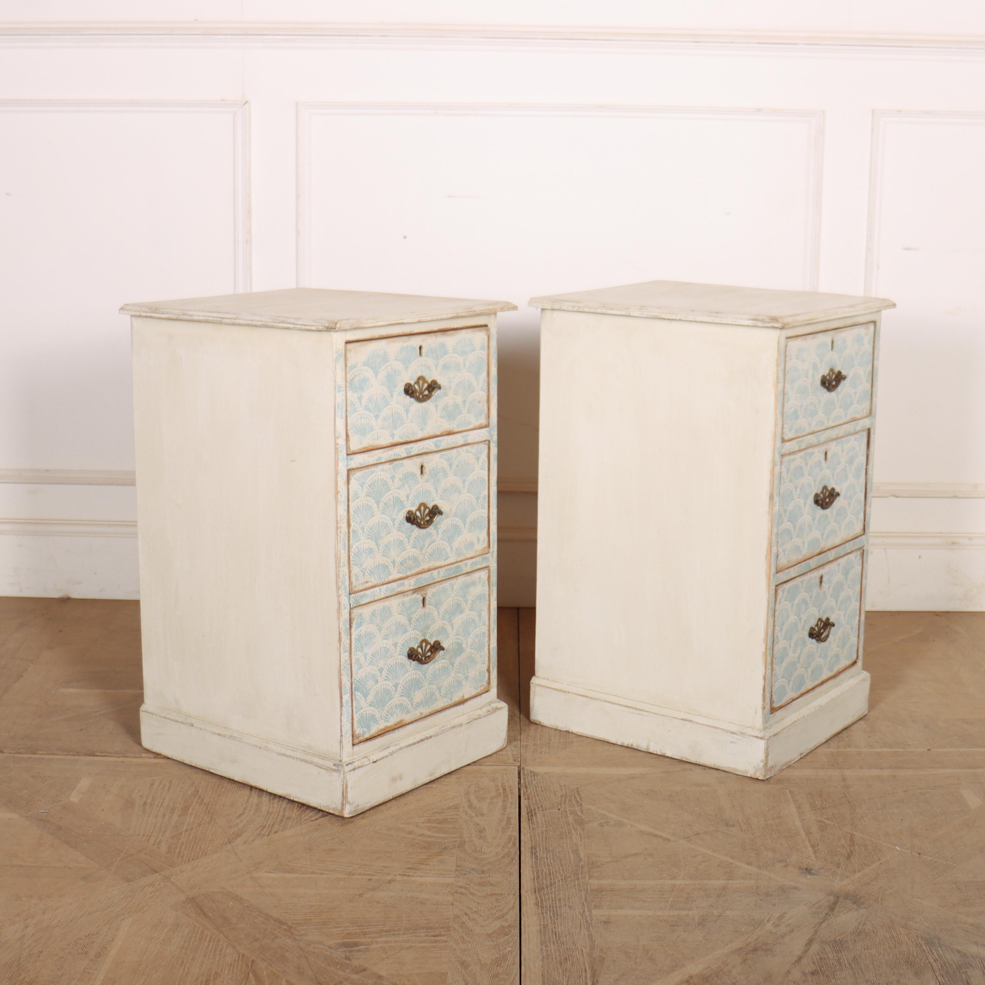 Pair of English Decorated Chest of Drawers For Sale 2
