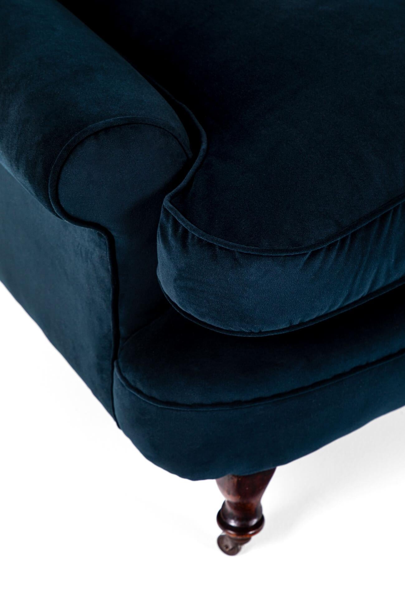 Pareja de sillones ingleses de caoba victoriana de asiento profundo Hecho a mano