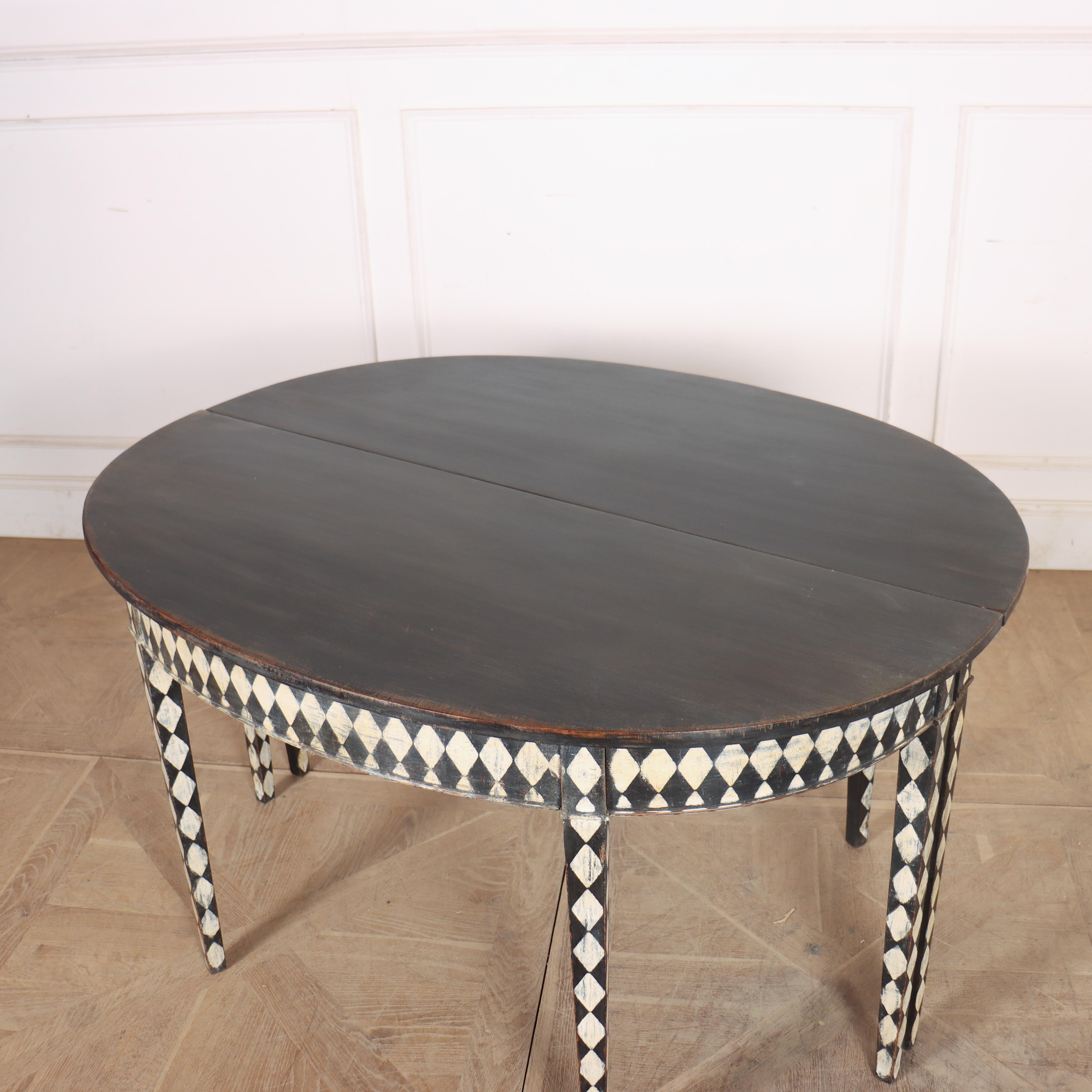 Pair of English Demi-lune Console Tables For Sale 3