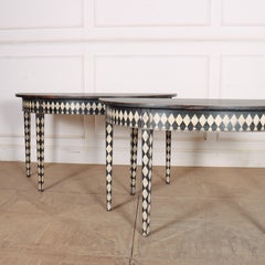 Pair of English Demi-lune Console Tables
