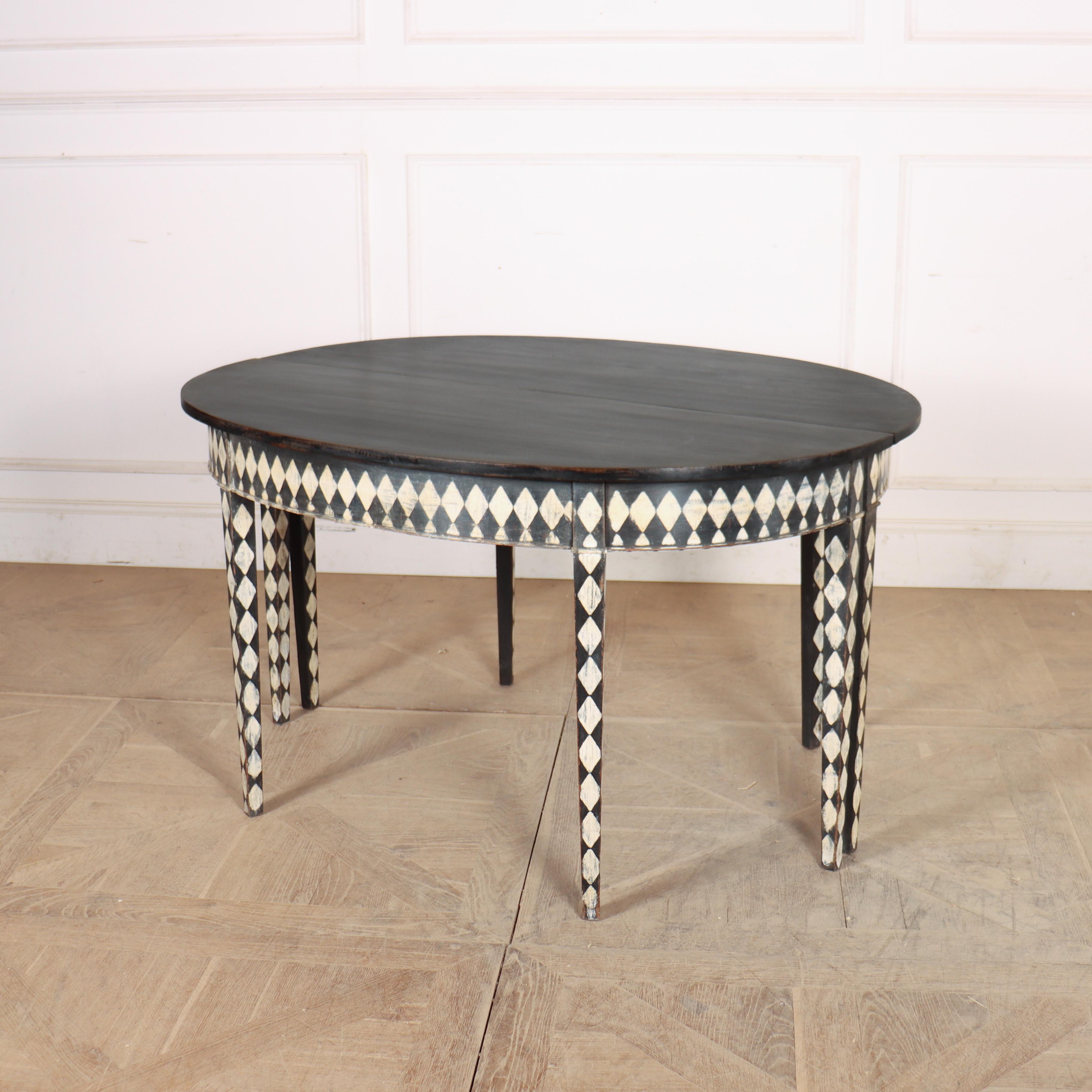 Pair of English Demi-lune Console Tables For Sale 2