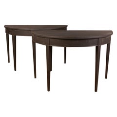 Pair of English Demilune Console Tables