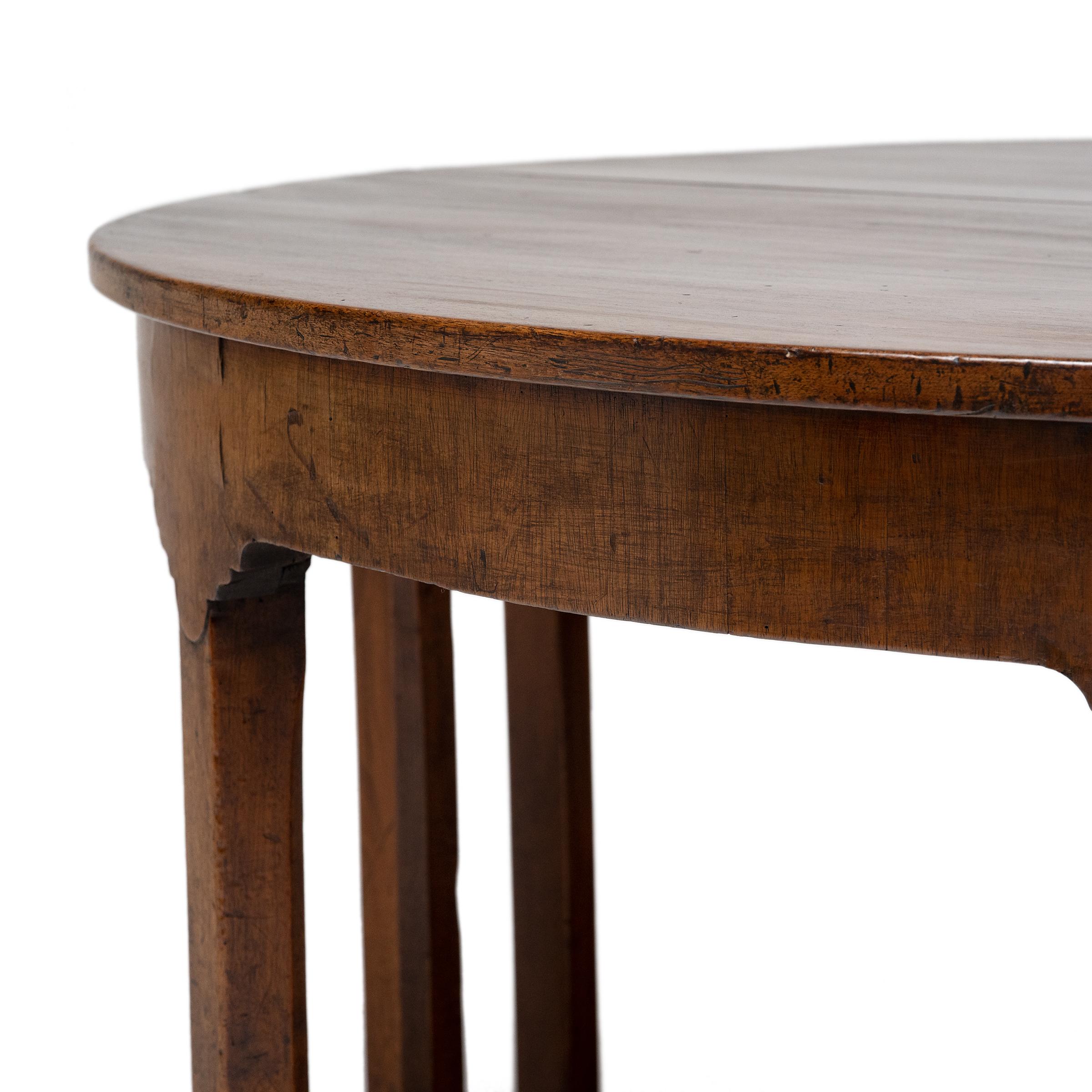 Pair of English Demi Lune Tables, c. 1850 In Good Condition For Sale In Chicago, IL