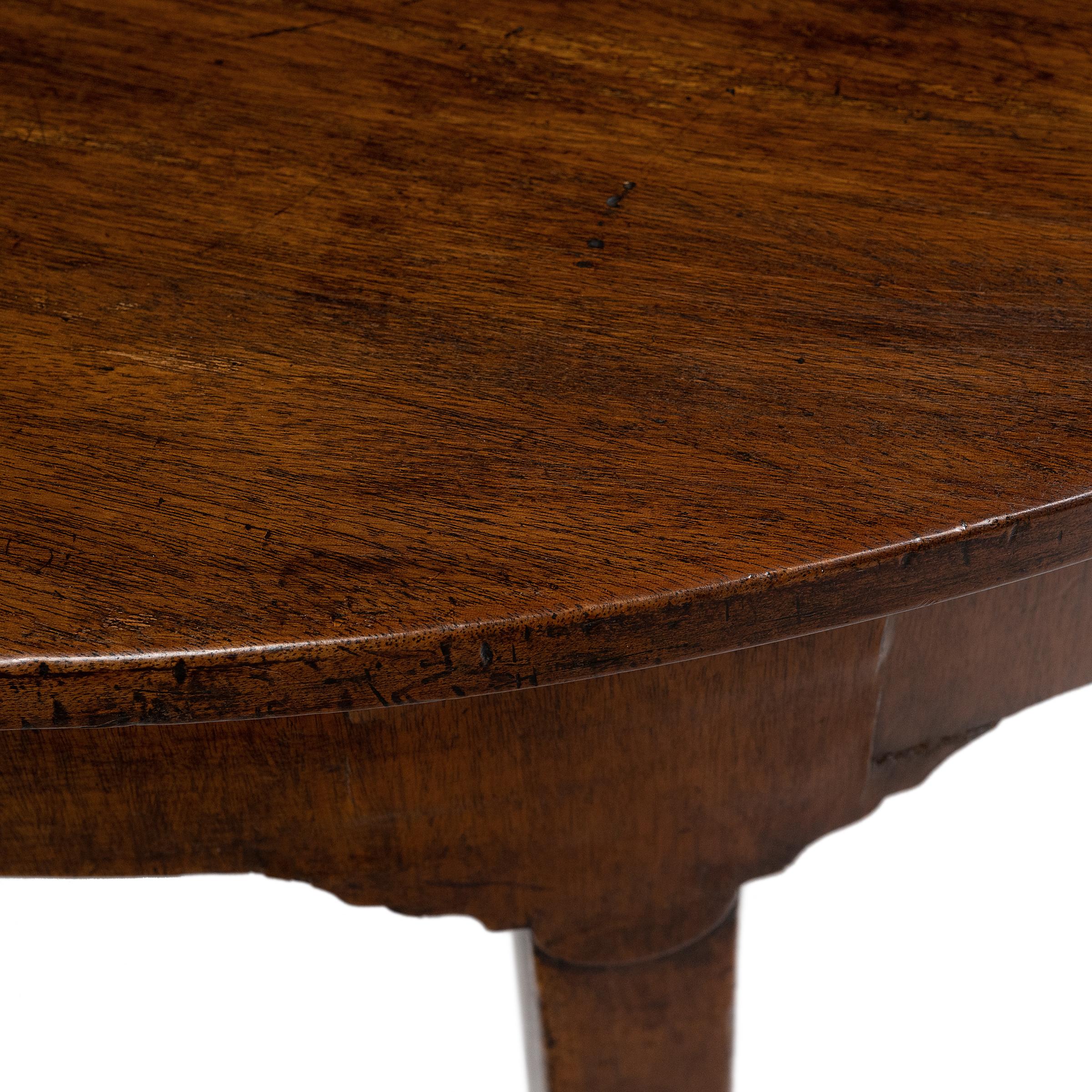 19th Century Pair of English Demi Lune Tables, c. 1850 For Sale
