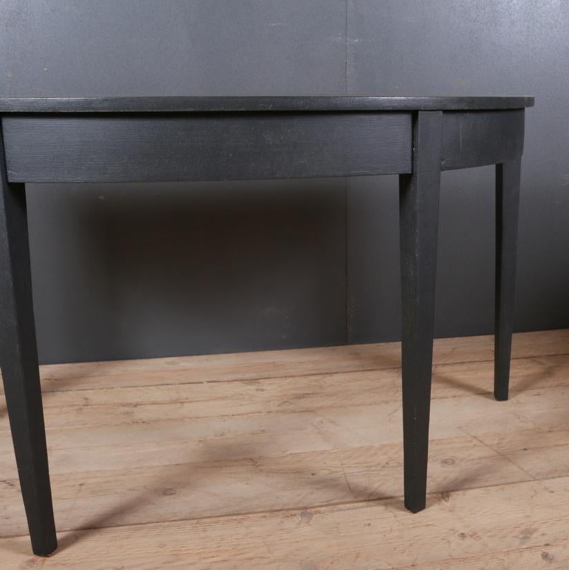 19th Century Pair of English Demilune Console Tables