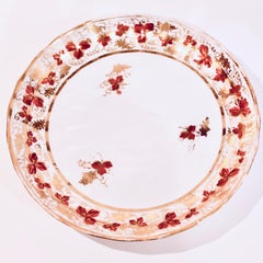 Pair Of English Derby Grape Vine Pattern Porcelain Plates, Ca. 1810